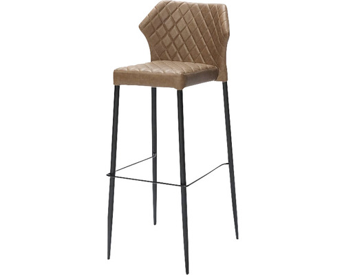 Tabouret de bar avec surpiqûres et structure en métal
