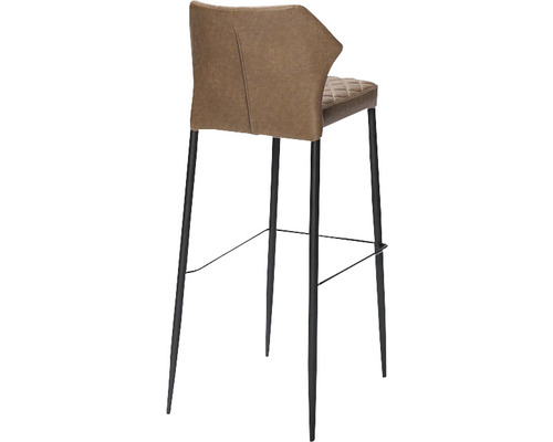 Tabouret de bar avec dossier et pieds en métal