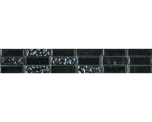 Bordüre Carrara glass-stone black 30x4,8 cm