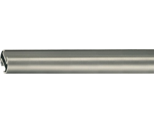Tringle à rideaux avec rail intérieur Rivoli aspect acier inoxydable Ø 20 mm 120 cm