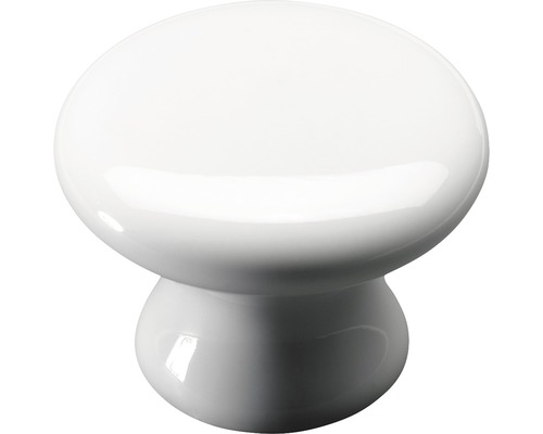 Bouton de meuble porcelaine blanc Øxh 38x30 mm