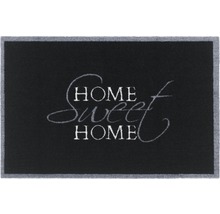 Tapis anti-salissures Home Sweet Home noir-gris 40x60 cm
