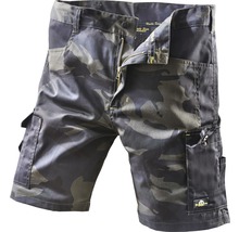Short de travail à motif camouflage avec plusieurs poches
