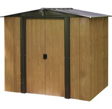 Abri de jardin aspect bois avec double porte