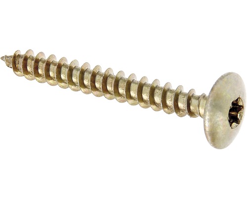 Vis à bois tête goutte de suif tx 6 x 50 mm galvanisé jaune 4 pièces Vis unique avec entraînement Torx