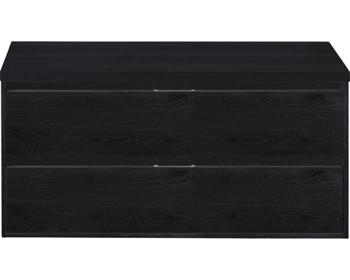Meuble sous-vasque noir avec deux tiroirs