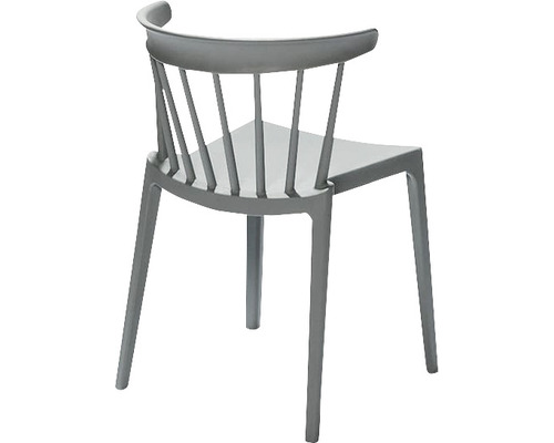 Chaise grise avec dossier à barreaux