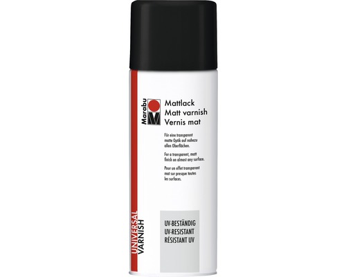 Peinture mate Marabu résistante aux UV transparente 400 ml Marabu vernis mat aérosol pour surfaces transparentes et mates