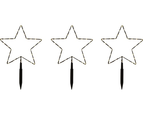 Trois piquets de jardin en forme d''étoile lumineuse