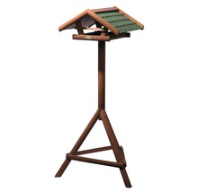 Mangeoire à oiseaux autoportante en bois avec toit