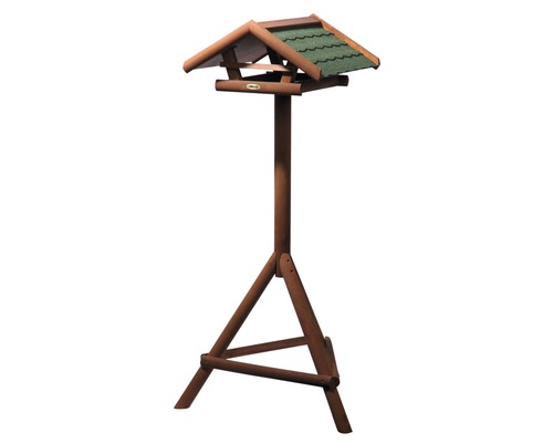 Mangeoire à oiseaux autoportante en bois avec toit