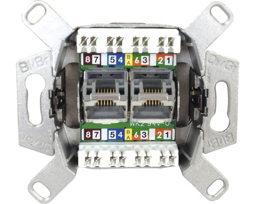 Doppel-Netzwerkdose mit Montageplatte