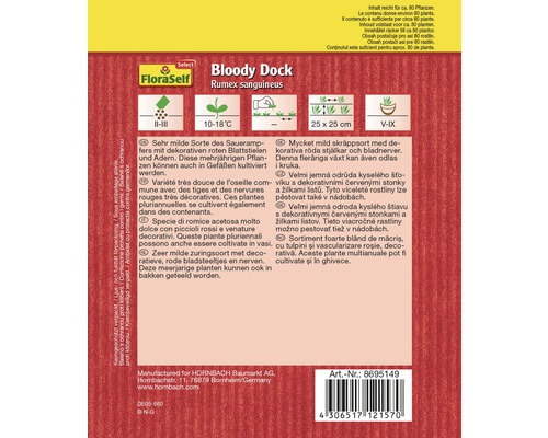 Sachet de graines d''oseille sanguine de FloraSelf