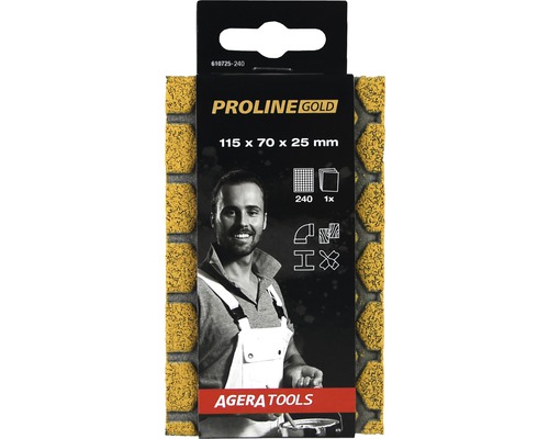PROLINE Gold Tampon abrasif, grain 240, dimension 115 x 70 x 25 mm