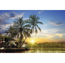 Papier peint panoramique intissé 211031 Tropical Palms Sunrise 8 pces 400 x 260 cm-thumb-0