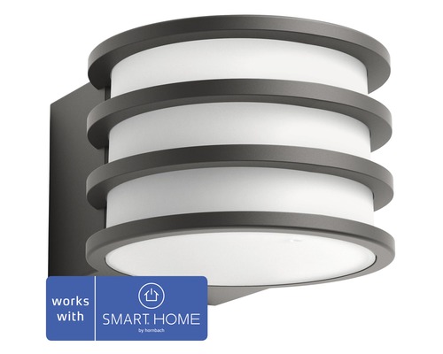 Applique murale LED Philips hue Lucca White Ambiance Outdoor 9,5 W 806 lm 2 700 K blanc chaud anthracite H 215 mm Applique murale LED Philips hue Lucca White Ambiance Outdoor 9,5 W 806 lm 2 700 K blanc chaud anthracite H 215 mm