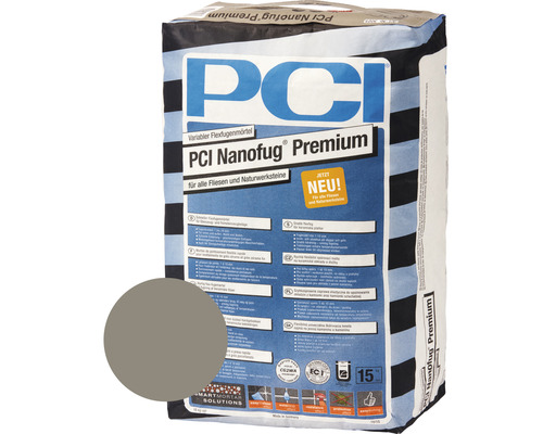 Mortier de jointoiement Flex variable PCI Nanofug® Premium pour tous les carrelages et toutes les pierres naturelles gris ciment 15 kg Sac de mortier de joint flexible PCI Nanofug Premium