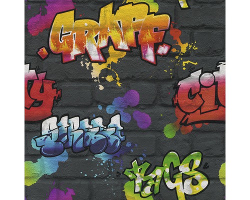 Papiertapete 237801 Kids & Teens 3 Graffiti grau