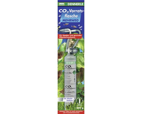 Bouteille de CO2 réutilisable Dennerle 500 g Bouteille de réserve de CO2 réutilisable Dennerle 500 grammes pour aquariums