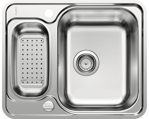 Évier Blanco LANTOS 6 -IF 593 x 488 mm acier inoxydable finition brossée 516676 Évier en acier inoxydable avec égouttoir et bonde à panier