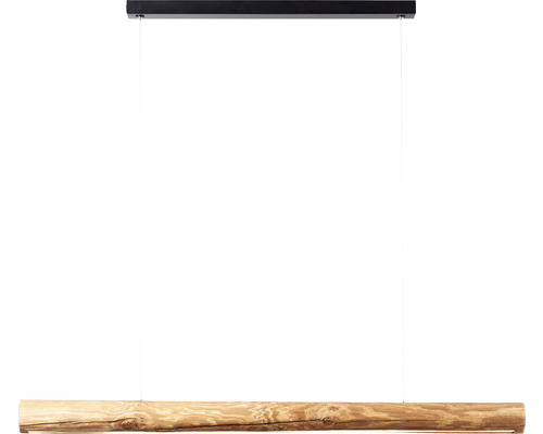 LED Pendelleuchte Holz/Metall - Touchdimmer 3080 Luxemburg warmweiß 1120x1150 Odun HORNBACH mm mit dimmbar lm kiefer-gebeizt/schwarz 3000 K HxL 33W