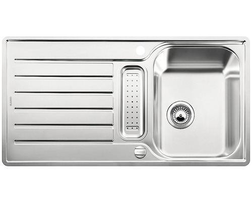 Évier Blanco LANTOS 5 S-IF 940 x 490 mm acier inoxydable finition brossée 517281 Évier en acier inoxydable avec égouttoir
