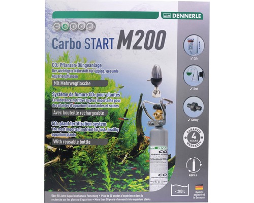 CO2 Kit d'engrais DENNERLE réutilisable Carbo START M200 Dennerle Carbo Start M200 Système de fertilisation CO2 pour plantes avec bouteille rechargeable