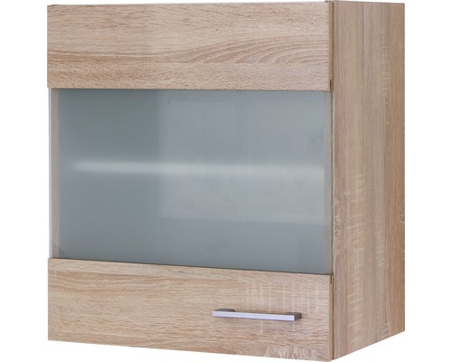 Armoire suspendue Flex Well avec porte en verre Samoa lxpxh 50x32x55 cm couleur de façade chêne sonoma mat tirant réversible (montage à gauche ou à droite)