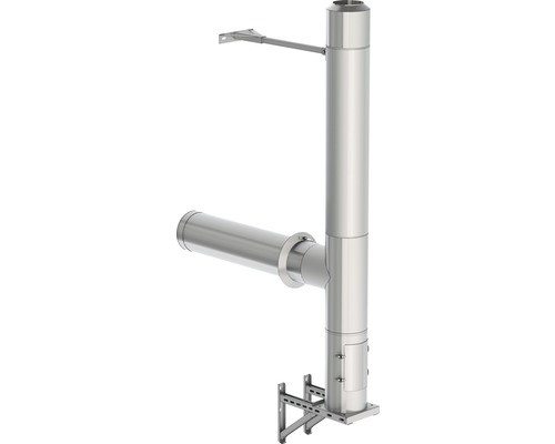 Cheminée en acier inoxydable avec support mural