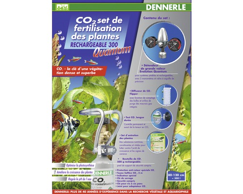Dennerle Kit de fertilisation au CO2 pour plantes, rechargeable, 300 Quantum