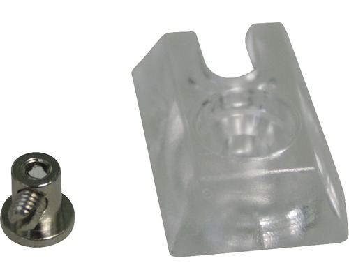 Sabot de serrage en plastique & métal pour guidage latéral 16 & 25 mm transparent