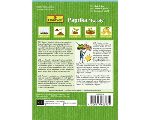 Paprika Tweety Saatgutpackung