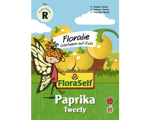 Graines de légumes FloraSelf Floralie Jardiner avec des enfants poivrons «Tweety» Paquet de graines de paprika Tweety pour la culture de légumes