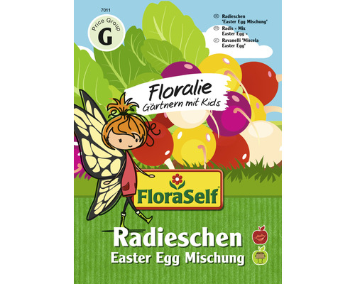 Graines de légumes FloraSelf Floralie Jardiner avec des enfants radis multicolores «Easter Egg Mix»