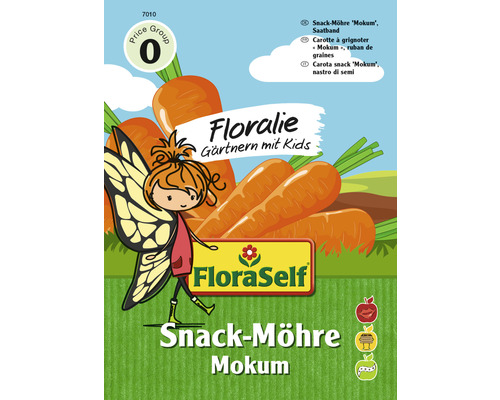 Graines de légumes FloraSelf Floralie Jardiner avec des enfants carottes «Mokum» ruban de graines