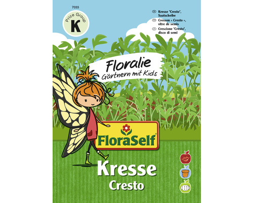 Kräutersamen FloraSelf Floralie-Gärtnern mit Kids Kresse ‘Cresto‘ Saatscheibe