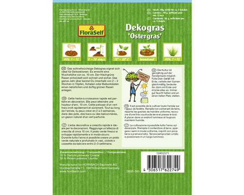 FloraSelf Dekogras ''Ostergras'' sachet de graines
