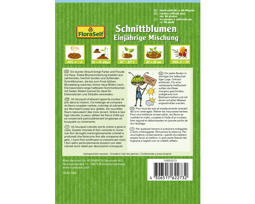 Sachet de graines fleurs coupées mélange annuel FloraSelf