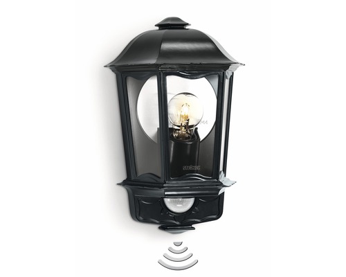 Éclairage mural extérieur Steinel avec capteur L190S noir 1 ampoule 335x217 mm Luminaire extérieur avec détecteur de mouvement