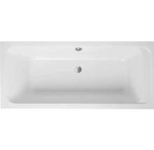 Vue de dessus d''une baignoire rectangulaire avec garniture de vidange