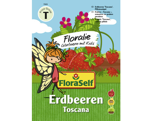 Graines de fraisier FloraSelf Floralie Jardiner avec des enfants «Toscana» pastilles de graines