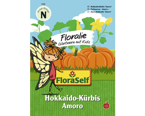 Graines de légumes FloraSelf Floralie Jardiner avec des enfants courge «Amoro» FloraSelf Graines de courge Hokkaido Amoro