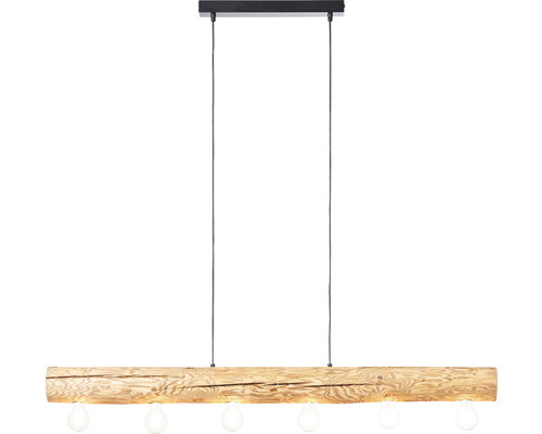 Hängelampe aus Holz mit fünf Leuchten