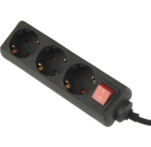 Steckdosenleiste 3-fach mit Schalter schwarz 5,0 m-thumb-0