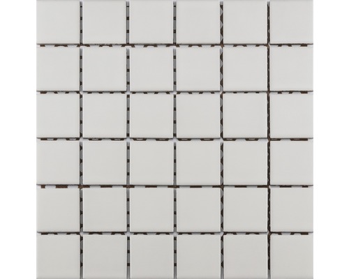Keramikmosaik KR-600 weiß glasiert 30x30 cm R10B für Dusche Mosaikfliesen aus Keramik