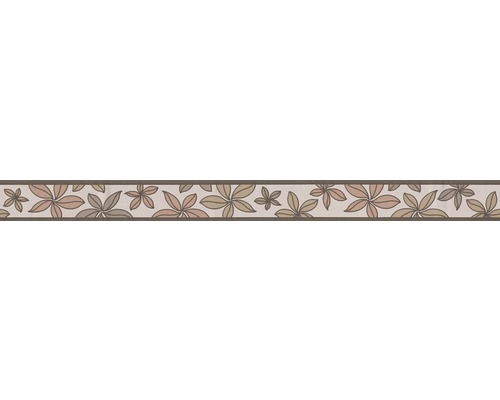 Bordüre 2814-18 selbstklebend Blüten braun beige 5 m x 5 cm