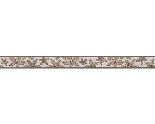 Frise 2814-18 autocollante fleurs marron beige 5 m x 5 cm