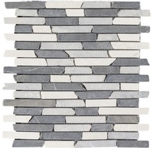 Mosaïque en pierre naturelle en gris et blanc