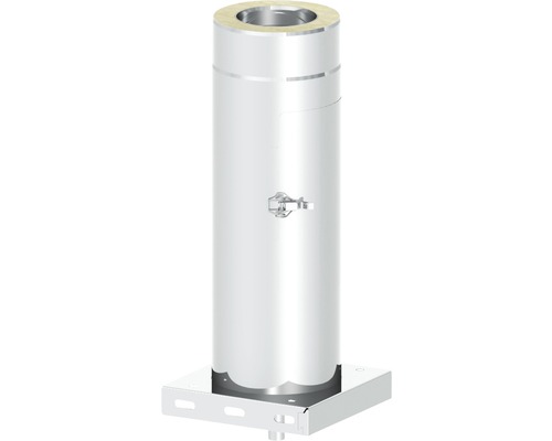 Élément de nettoyage pour l'intérieur Jeremias Vision avec plaque de base Ø180mm Élément de cheminée en acier inoxydable avec plaque de base carrée