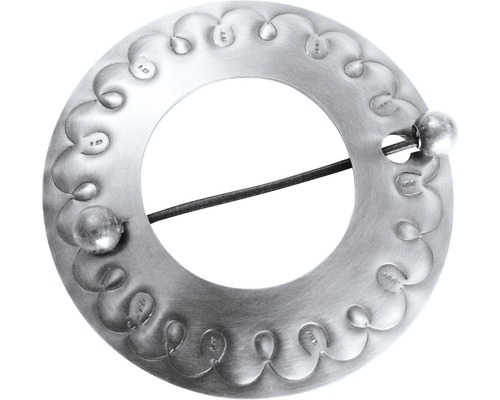 Broche décorative anneau aspect acier inoxydable Ø 12 cm
